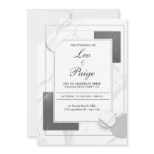 マーブルモダン結婚式招待状