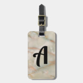 マーブルモノグラム名前をカスタムするイニシャルギフト ラゲッジタグ (正面縦)
