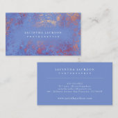 マーブルユニークバラ金ゴールドブルーラグジュアエレガントリー 名刺 (正面/裏面)