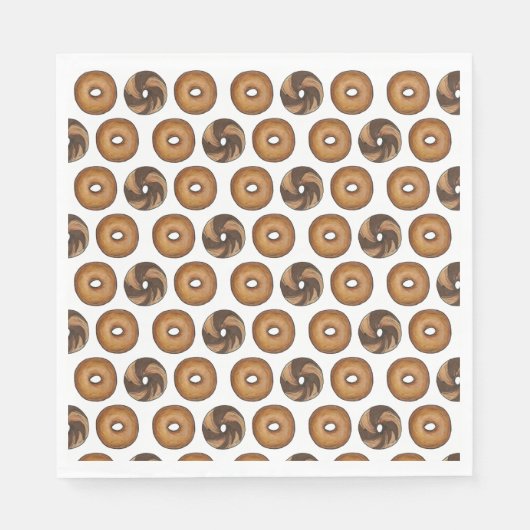 マーブルライプレインベーゲルブレックファーストブランチNYCデリ スタンダードランチョンナプキン (正面)