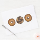 マーブルライプレインベーゲルブレックファーストブランチNYCデリ 楕円形シール (封筒)