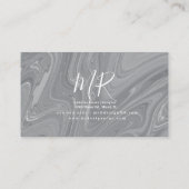 マーブルリキッドアゲートスタイルサロンホームインテリアグレー 名刺 (裏面)