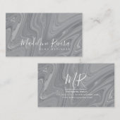 マーブルリキッドアゲートスタイルサロンホームインテリアグレー 名刺 (正面/裏面)