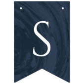 マーブル婚約パーティバンティングバナー – 青 バンティングフラッグ (第2の旗)