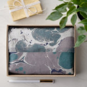 マーブル抽象デザイン |青い緑の白 薄葉紙 (ギフト)