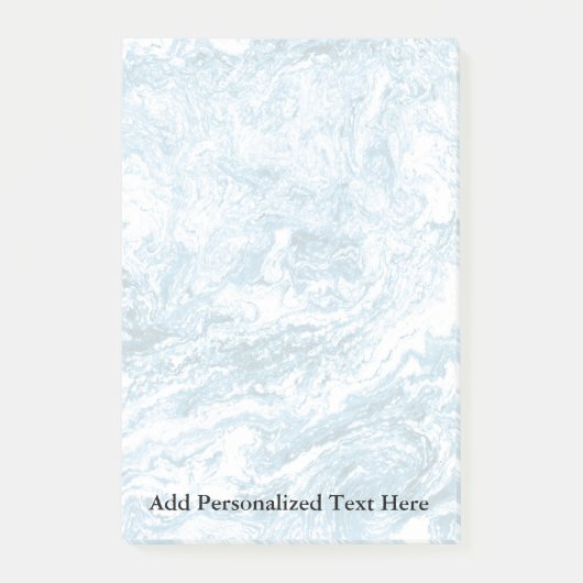 マーブル抽象デザイン |青と白 ポストイット (正面)