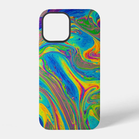 マーブル模様の流し込みペイント iPhoneケース (裏面)