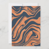 マーブル模様の銅色とネイビーブルーの結婚式招待状 招待状 (裏面)