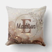 マーブル水彩とグリッターアクセント クッション (正面)