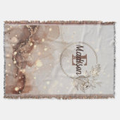 マーブル水彩とグリッターアクセント スローブランケット (正面)