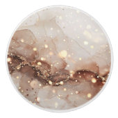 マーブル水彩とグリッターアクセント セラミックノブ (正面)