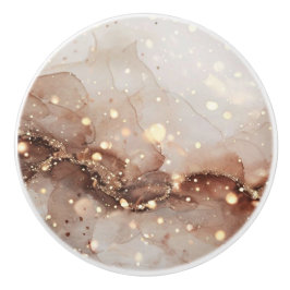 マーブル水彩とグリッターアクセント セラミックノブ