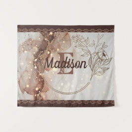 マーブル水彩とグリッターアクセント タペストリー