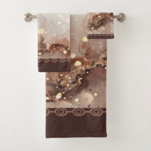 マーブル水彩とグリッターアクセント