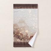 マーブル水彩とグリッターアクセント バスタオルセット (ハンドタオル)