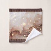 マーブル水彩とグリッターアクセント バスタオルセット (ウォッシュタオル)