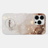 マーブル水彩とグリッターアクセント iPhoneケース (裏面横)