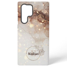 マーブル水彩とグリッターアクセント