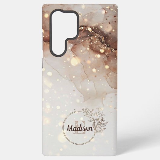 マーブル水彩とグリッターアクセント SAMSUNG GALAXYケース (裏面)