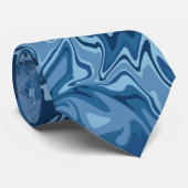 マーブル海軍、ライトブルー色調 ネクタイ (ロール)
