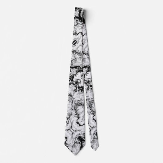 マーブル白黒モダン抽象芸術ネクタイ ネクタイ (正面)