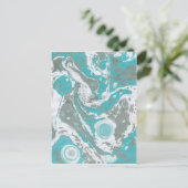 マーブル紙デザイン ポストカード (スタンド正面)