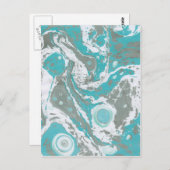マーブル紙デザイン ポストカード (正面/裏面)
