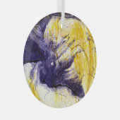 マーブル紙:明るいアクリルアート ガラスオーナメント (正面右)