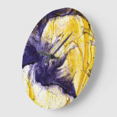 マーブル紙：明るいアクリルアート ラージ壁時計 (傾斜)