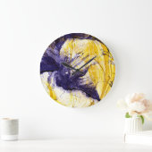 マーブル紙：明るいアクリルアート ラージ壁時計 (ホーム)