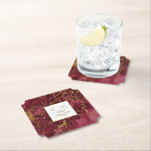 マーブル結婚グリッターのミスター&ミセス・バーガンディID644 ペーパーコースター (インサイチュ)