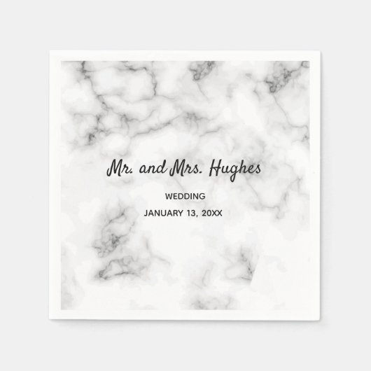 マーブル結婚ズスイートエレガント&タイムレス スタンダードカクテルナプキン (正面)