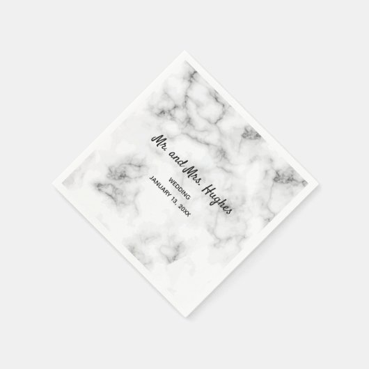 マーブル結婚ズスイートエレガント&タイムレス スタンダードカクテルナプキン (角)