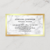 マーブル金ゴールドダンベルフィットネスパーソナルトレーナー 名刺 (裏面)