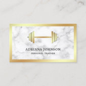 マーブル金ゴールドダンベルフィットネスパーソナルトレーナー 名刺 (正面)