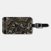 マーブル金ゴールドパーソナライズされたラゲージタグ ラゲッジタグ (正面横)