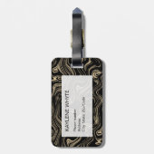 マーブル金ゴールドパーソナライズされたラゲージタグ ラゲッジタグ (裏面縦)