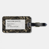 マーブル金ゴールドパーソナライズされたラゲージタグ ラゲッジタグ (裏面横)