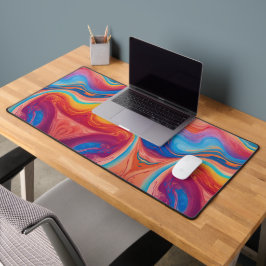 マーブル鮮やかアクリル渦巻き抽象芸術エレガンス デスクマット