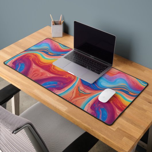 マーブル鮮やかアクリル渦巻き抽象芸術エレガンス デスクマット (オフィス2)