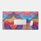 マーブル鮮やかアクリル渦巻き抽象芸術エレガンス デスクマット (キーボード&マウス)