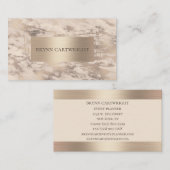 マーブル&シャンパンきらめくエレガント 名刺 (正面/裏面)