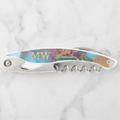 マーブル·ジオード·ピーコックは花崗岩のシックを彩る ソムリエナイフ (正面)