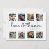 マーブル スクリプト フォト コラージュ ラブ&サンクス サンキューカード (正面)