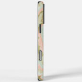 マーブル スワール パターン ミント、コーラル、オリーブ Case-Mate iPhoneケース (裏面 / 右)