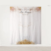 マーブル ラックス ブライダル シャワー バックドロップ フォトブース タペストリー (正面)