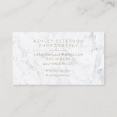 マーブ結婚ル写真シック金ゴールドタイポグラフィ 名刺 (裏面)