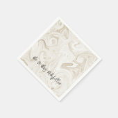 マーブ絵を描リのエレガントMR&MRS NAME Chic スタンダードカクテルナプキン (角)