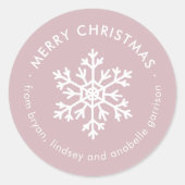 マーブ ウィンター スノーフレーク クリスマス ギフト タグ ステッカー (正面)