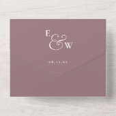 マーブ エレガント ミニマル モノグラム QR コード ウェディング オールインワン招待状 (裏面)